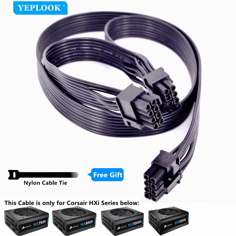 PCIe 8Pin to Dual 8Pin 6 + 2Pin GPU PSU สําหรับ Corsair HXi Series Full Modular PSU HX750i HX850i HX