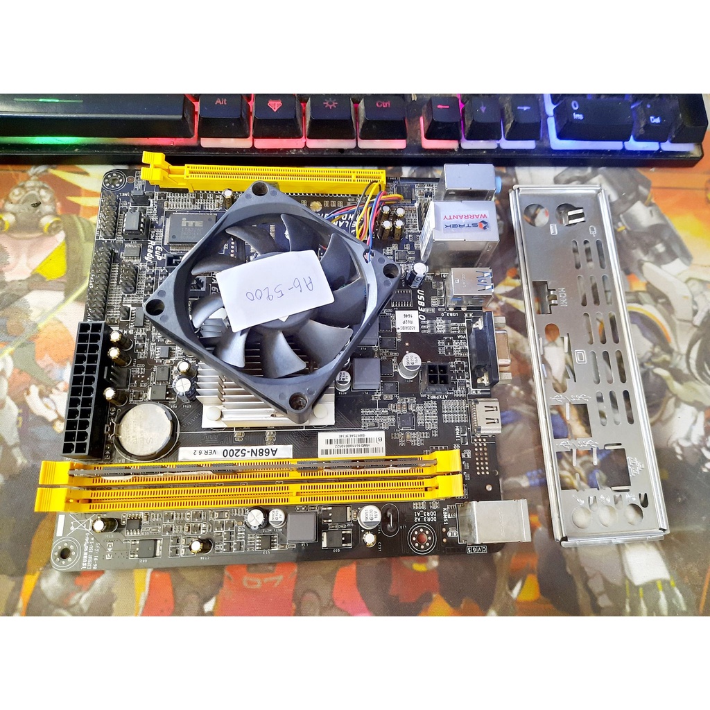 BIOSTAR A68N-5200 + CPU AMD Quad-Core A6 5200 + แรม 4G มีพอต HDMI เมนบอร์ดขนาดเล็ก