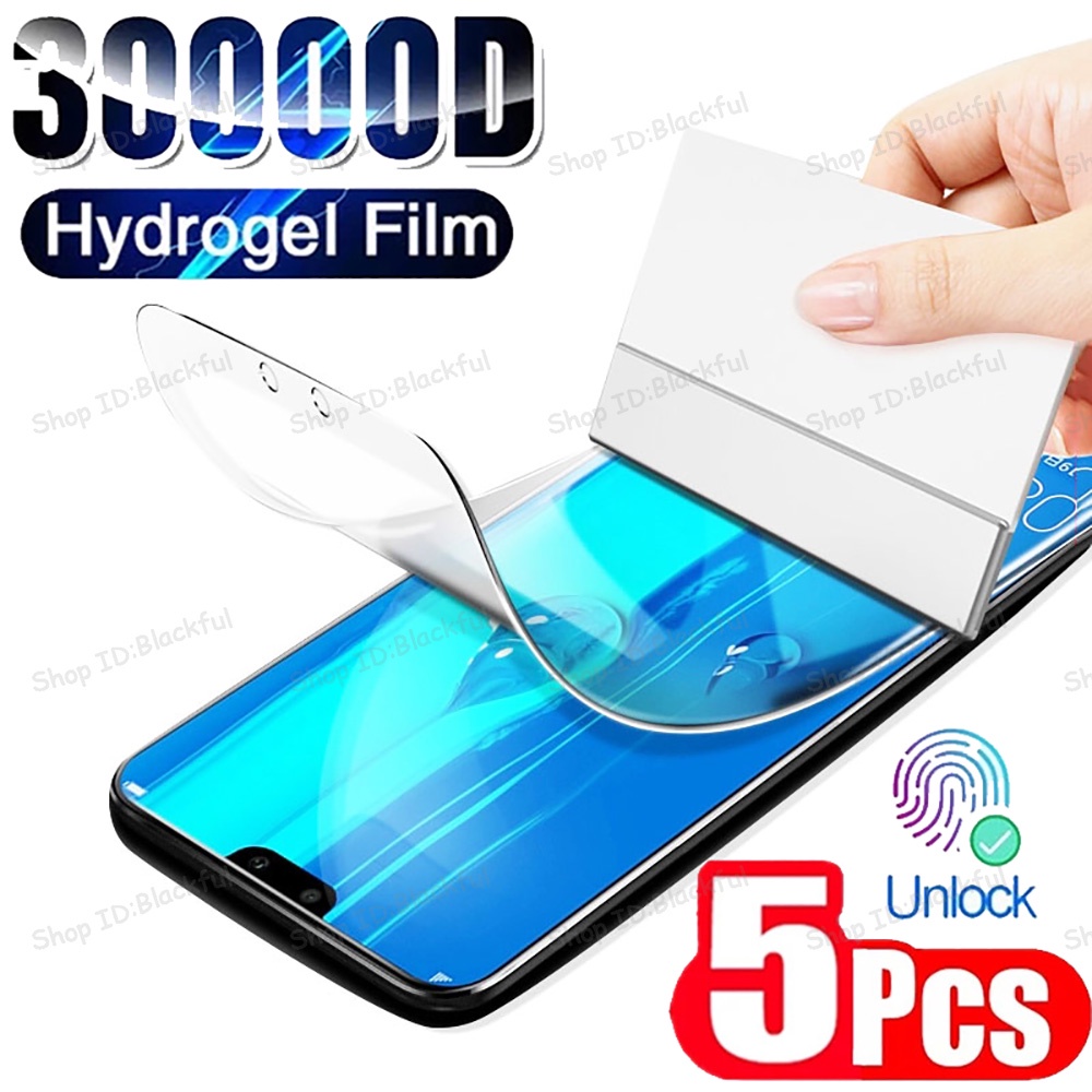 5PCS Hydrogel ฟิล์มสําหรับ Huawei Y5P Y6P Y6 Y7 Y8 Y9 Y5 ป้องกันหน้าจอสําหรับ Huawei P สมาร์ท z plus