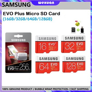 Samsung Evo Plus เมมโมรี่การ์ด 32GB 64GB 128GB 256GB 512GB Micro SDXC C10 U3 ไมโคร SD การ์ดโทรศัพท์มือถือ TF Flash Class10 การ์ด TF สําหรับโดรน กล้องวงจรปิด CCTV