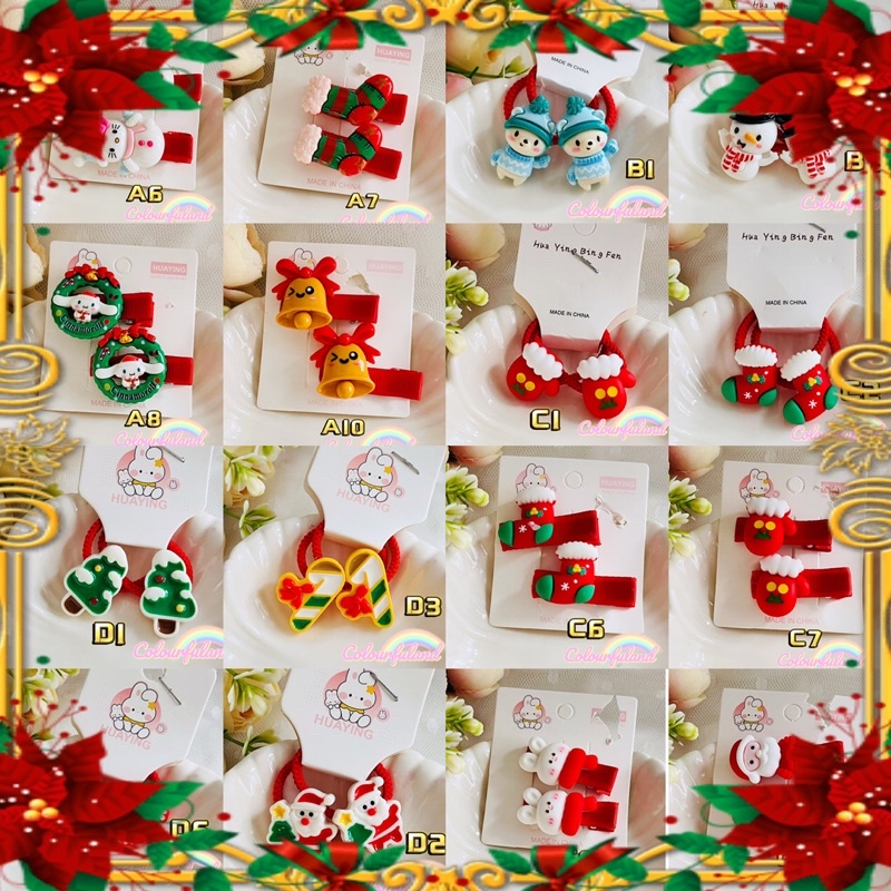 Xm1) กิ๊บติดผม ลายคริสต์มาส แฟชั่น สําหรับเด็ก