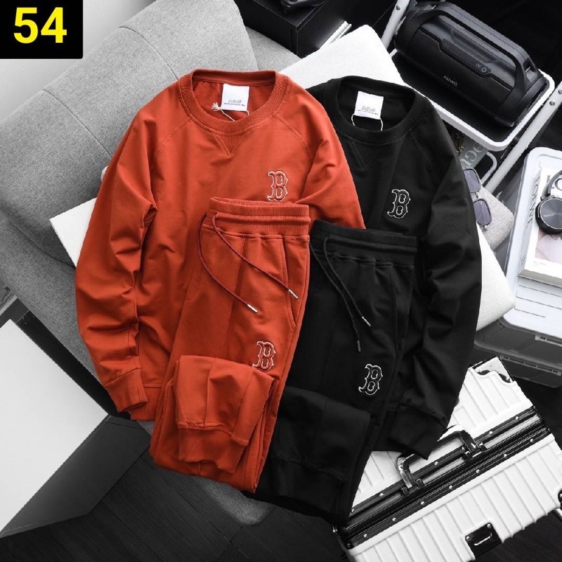 ชุดเสื้อ กางเกง ชุดเซท  เสื้อสเวตเตอร์ MLB + กางเกงจ๊อกเกอร์ MLB   ชุดเซท MLB