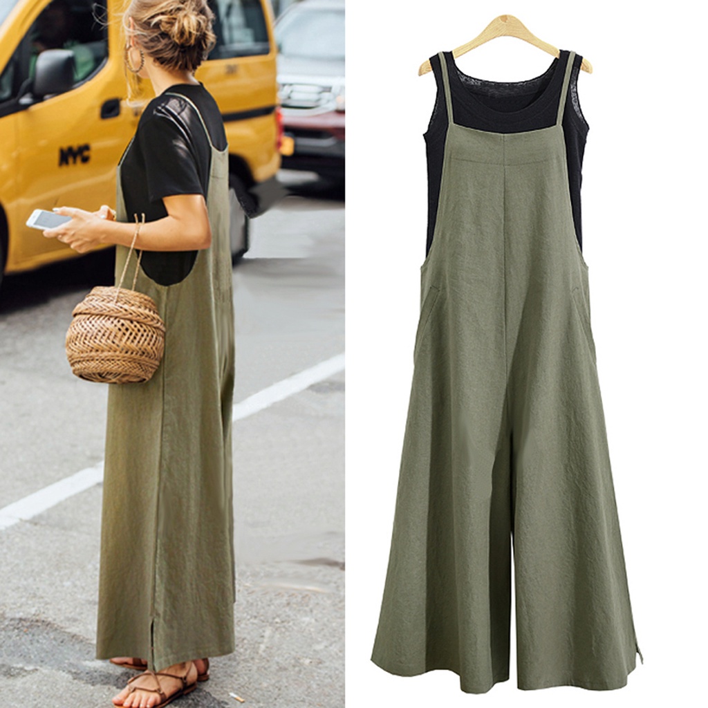 Jumpsuits เอี๊ยมกางเกง ขายาว ทรงหลวม แฟชั่นสำหรับผู้หญิง – โปรปัง