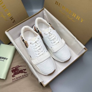 🔥ผ่อนได้🔥รองเท้าผ้าใบ Burberry Vintage Leather Sneaker Size 39 - 44 งาน Original อุปกรณ์ : Full Box Set