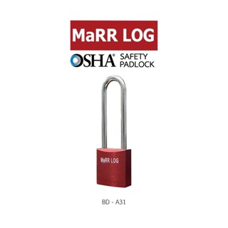 กุญแจนิรภัยอลูมิเนียม Safety Aluminum Padlock with Auto-Popup Function Shackle Length:76 mm. BD-A30 MaRR LOG