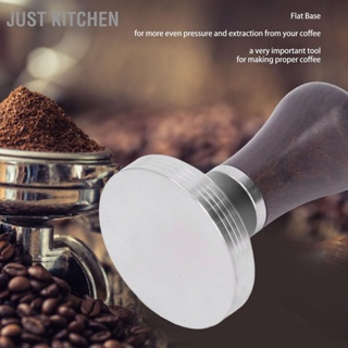 Just Kitchen แทมเปอร์กาแฟ สเตนเลส เกรดอาหาร 58 มม. พร้อมด้ามจับไม้ สําหรับบ้าน ออฟฟิศ