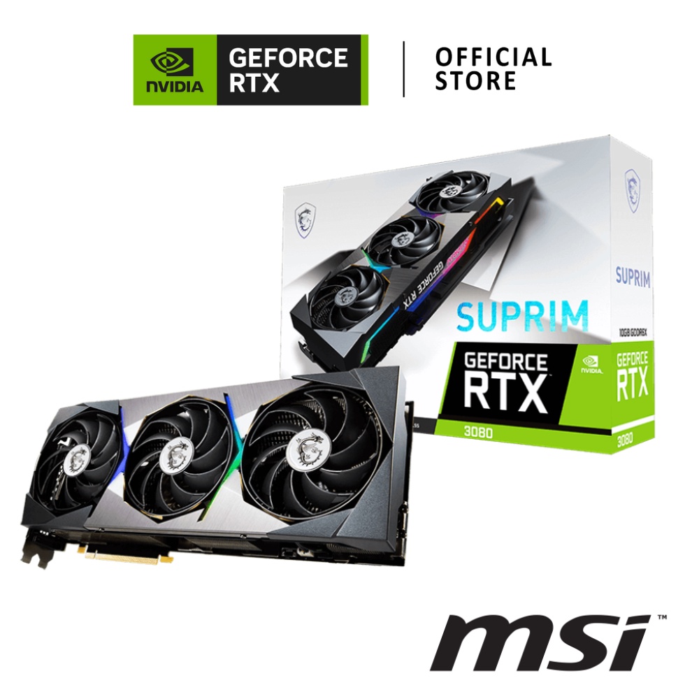 MSI NVIDIA® GeForce RTX™ 3080 SUPRIM 10GB LHR การ์ดจอ