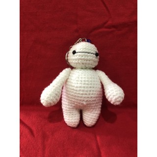 พร้อมส่ง พวงกุญแจตุ๊กตาโครเชต์ BAYMAX  สีขาว