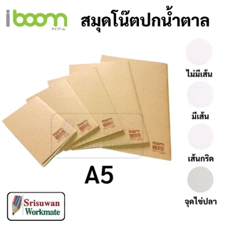 iboom สมุดโน๊ตปกน้ำตาล เส้นกริด ไม่มีเส้น มีเส้น จุดไข่ปลา ตาราง