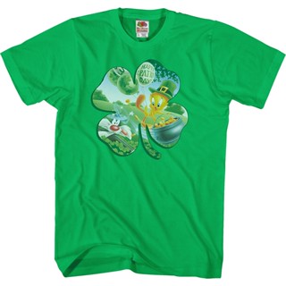 เสื้อยืดลายการ์ตูน St. Patricks Day Looney Tunes เสื้อยืด oversize เสื้อตราหานคู่