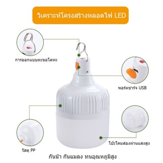 (NEW)หลอดไฟชาร์จแบตได้ ไฟร้านค้า หลอดไฟฉุกเฉินอัจฉะริยะ หลอดไฟพกพา ไฟตั้งแคมป์ หลอดไฟฉุกเฉิน หลอดไฟสำรอง หลอดไฟไร้สาย