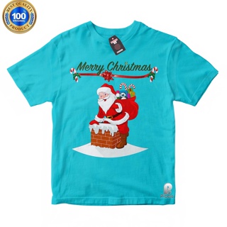 เสื้อยืด ผ้าฝ้าย พิมพ์ลาย MERRY CHRISTMAS UNISEX สําหรับเด็ก