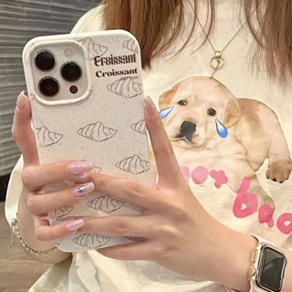 เคสโทรศัพท์มือถือ ซิลิโคนนิ่ม ลายครัวซองต์ สไตล์เรโทร สําหรับ Iphone 11 13 12promax xs xr 87plus