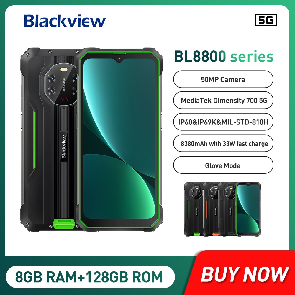 Blackview BL8800 5G Rugged Phone IP68 Night Vision Camera Smartphone