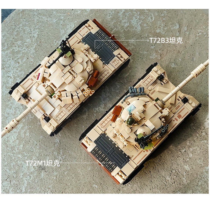 LEGO โซเวียตทหาร Battle Tank T72 Panzer T34 M1A2ชุดอาคารบล็อกชุด WW2ยานพาหนะกองทัพทหารตัวเลขของเล่นข