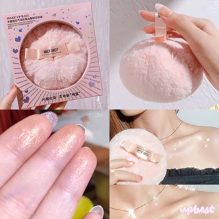 ♕Marco Andy Peach High Gloss Ball Honey Powder Puff Powder Setting Ball Clavicle Flash Powder Glitter สามมิติ Light Sense Flawless Healthy Latex ฟองน้ำ