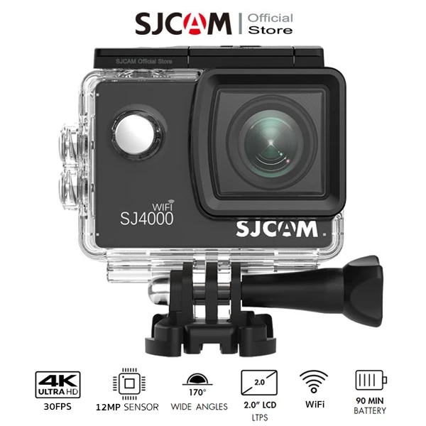 SJCAM SJ4000 WiFi  4K30FPS  12Mp  กล้องกันน้ำ กล้องติดหมวก กล้องดำน้ำลึก 30 เมตร Action Camera Web Cam เมนูไทย ประกัน1ปี thumbnail 3