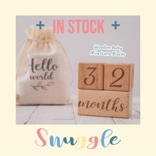 Wooden Baby Milestone Blocks บล็อกไม้บอกอายุ พร๊อพถ่ายรูปเบบี๋  [ร้านไทย ส่งไว]