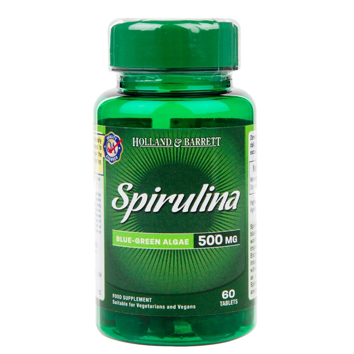 Holland & Barrett Spirulina 60 Tablets 500mg ฮอลแลนด์แอนด์บาร์เร็ต