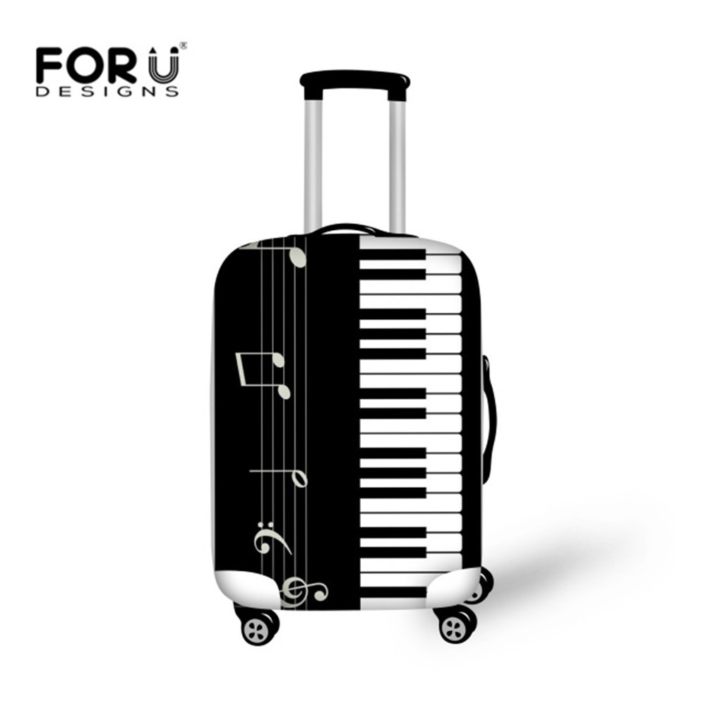 FORUDESIGNS Luggage Protective Cover Music Piano Print Travel Accessories for 18-30 Inch Trolly Suitcase Cover Dustproof