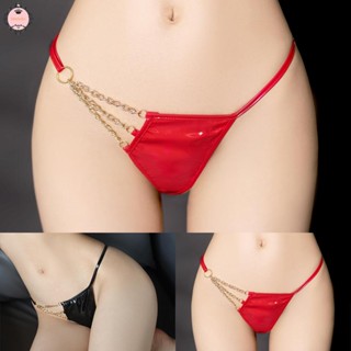 Sexy Women Low Waist Thong G-string PU Panties Lingerie Underwear T-back