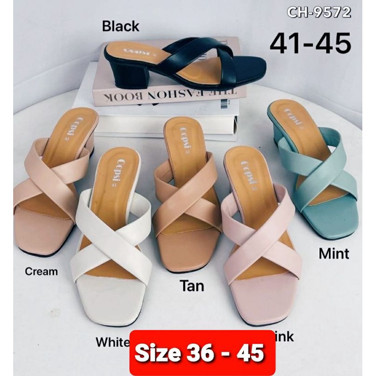 รองเท้าแฟชั่น ไซส์ 36 - 45 BIGSIZE แบบสวม มีส้น 2 นิ้ว มีไซด์เล็ก ไซด์ใหญ่ สำหรับสาวเท้าอวบอ้วน ใส่สวย เก๋ มั่นใจคะ