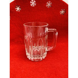 แก้วเบียร์-น้ำมีหูจับ ใบใหญ่ mug  ร์แบบหนา Glass Beer Mug แก้วสลักลาย