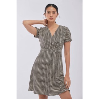 ESPADA เดรสทรงไขว้ทับ ผู้หญิง สีดำ | Wrap Dress | 1001