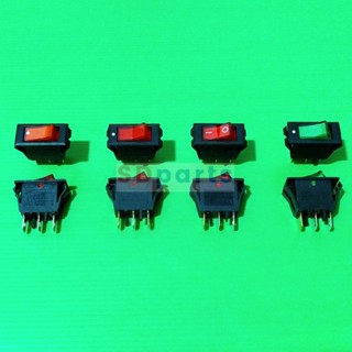 สวิทช์ กระดก 16x32mm ปลั๊ก ปลั๊กไฟ ปลั๊กพ่วง มีไฟโชว์ Switch 3 ขา 10A 16A 250VAC #สวิทช์ 16x32mm (1 ตัว)