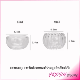 แก้วชา ถ้วยจอก แก้วใสสองชั้นทนความร้อน Tea Cups