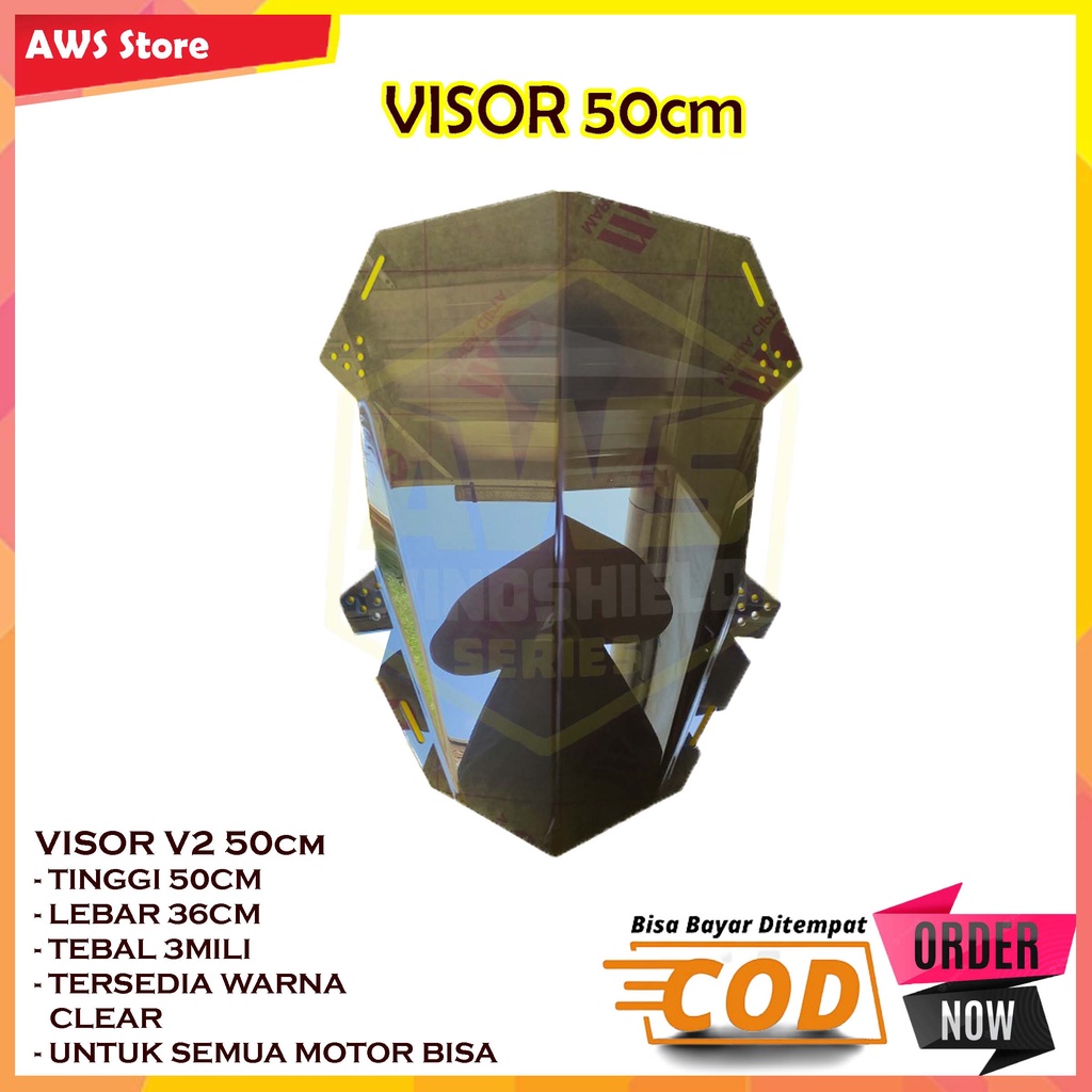 กระบังหน้าอเนกประสงค์ 50ซม. aws / กระจกบังลม v2 50ซม. aws