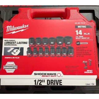 ชุดลูกบล็อก MILWAUKEE 49-66-7013 Impact ขนาด 1/2 นิ้ว 14 ชิ้น ของใหม่ ของแท้ พร้อมส่ง