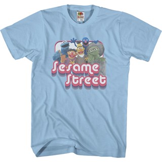 Retro Sesame Street T-Shirt เสื้อโอเวอร์ไซ เสื้อขาว เสื้อยืดเท่ เสื้อเบลาส์