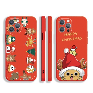 เคสโทรศัพท์มือถือ ซิลิโคนนิ่ม ขอบตรง ทรงสี่เหลี่ยม ลาย Merry Christmas 2023 สําหรับ iPhone 13 Pro Max 12 11 XR XS 7 8 Plus SE 2020