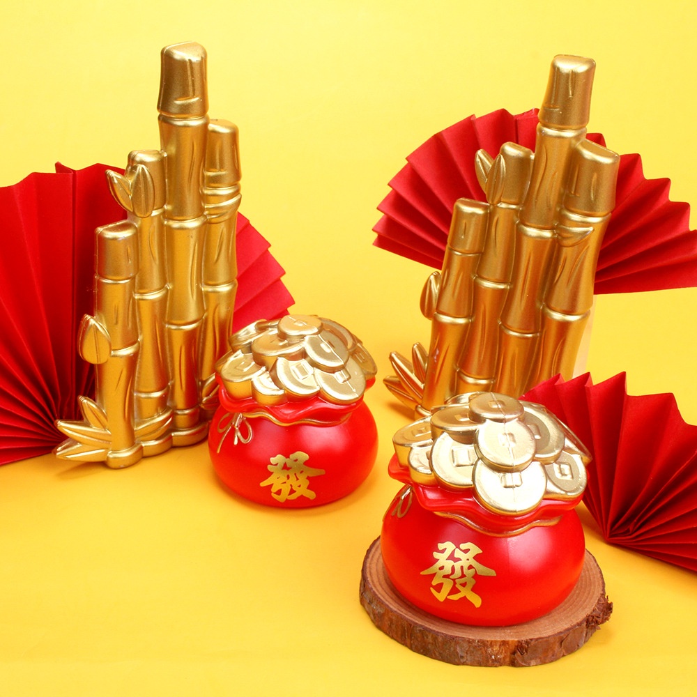 เงินต้นไม้เงินถุงโชคดีตกแต่งวันเกิดปีใหม่เครื่องประดับตกแต่งเค้ก - รูปที่ 2