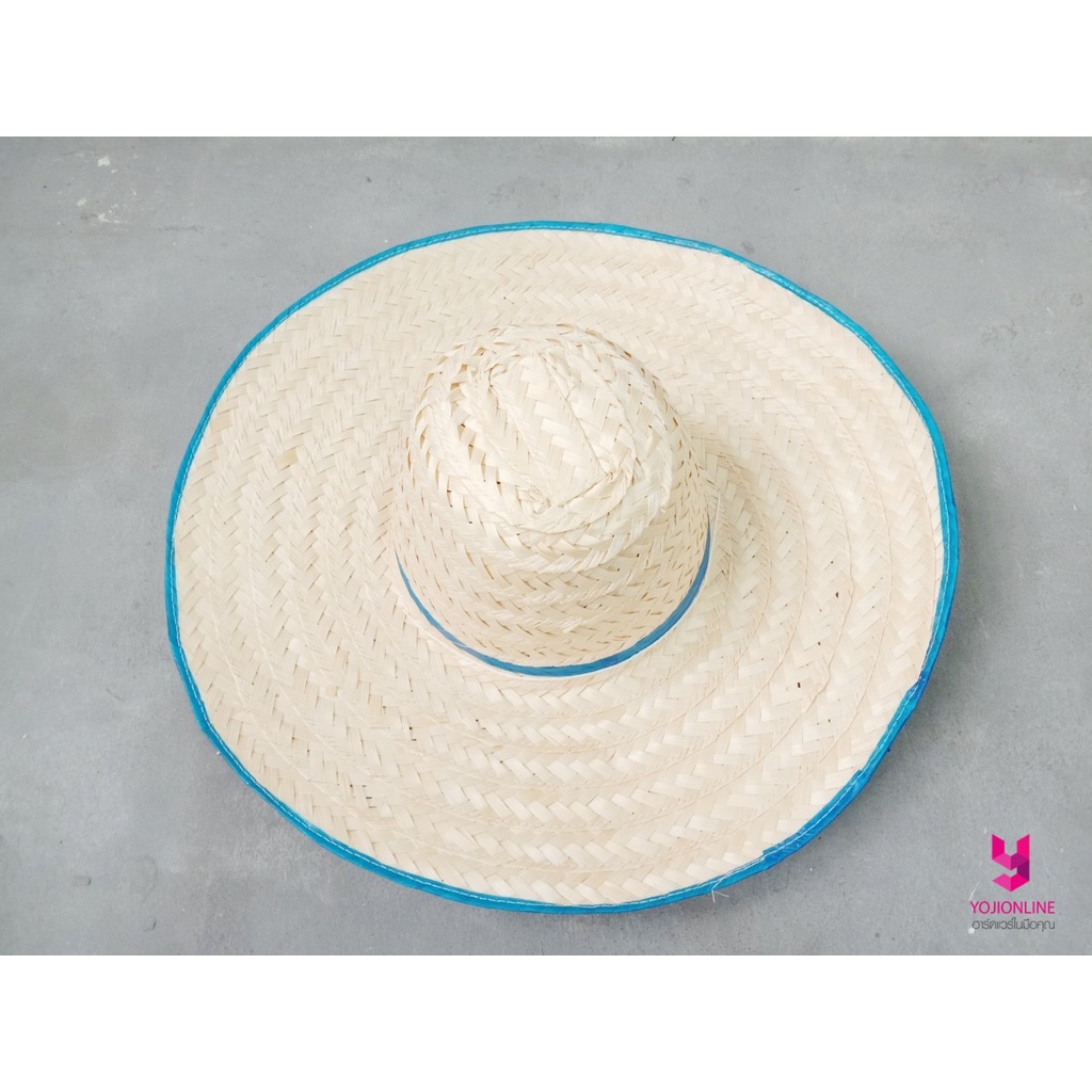 YOJI ONLINE หมวกใบลาน หมวกชาวนา สำหรับกันแดด ขนาด 17นิ้ว