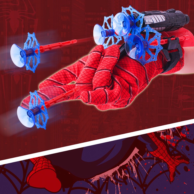 Spider Man Web Shooters ถุงมือของเล ่ น Soft Bullet Gun Action Figure Launcher คอสเพลย ์ Spiderman รุ ่ นสําหรับเด ็ ก Boy