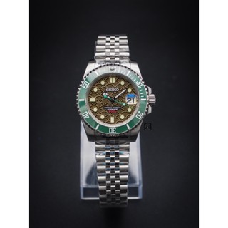 Seiko Mod Full Gold / Green Japanese Waves Jubilee (Special Custom)