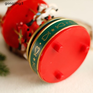 Gongjing3 1pcคริสต์มาสม้าหมุนเพลงระฆังลานกล่องดนตรี Merry-Go-Round อัตโนมัติ th