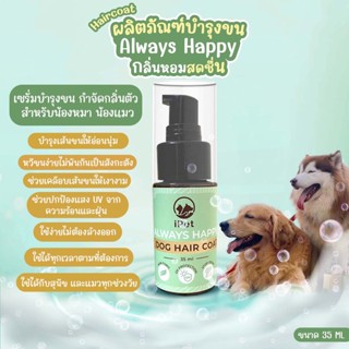 iPET 35 ml แฮร์โค้ท กลิ่น Always Happy  บำรุงขนน้องหมาน้องแมว ตัวหอม ไร้กลิ่นอับ ติดทนยาวนาน