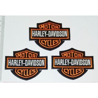 ฮาร์ลีย์ เดวิดสัน Harley Davidson ตัวรีดเสื้อ อาร์มรีดเสื้อ ปักเสื้อผ้าได้ ตกแต่งเสื้อผ้า ทนทาน งาน diy 3 ชิ้น