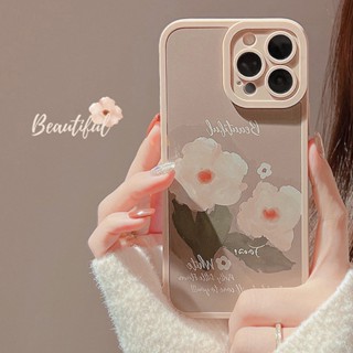 เคสโทรศัพท์มือถือ ลายภาพวาดสีน้ํามัน รูปดอกไม้ ระดับไฮเอนด์ สําหรับ Apple Iphone 13 14plus 14pro max XS 8 12 11 Tae7 fe4