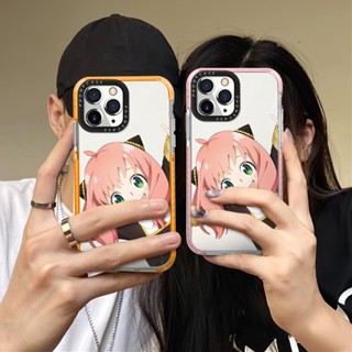 เคสโทรศัพท์มือถือ ซิลิโคนนุ่ม ใส กันกระแทก ลายอะนิเมะ Spy×Family Anya สีมาการอง สําหรับ iPhone 14 Pro Max 13 12Pro 11 XR X XS 7 8 SE 2020