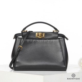 FENDI PEEKABOO MINI BLACK LEATHER SHW