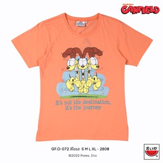 แตงโม (SUIKA) - เสื้อยืดคอกลมแขนสั้น การ์ฟิล์ด ลายโอดี้ GF.O-072