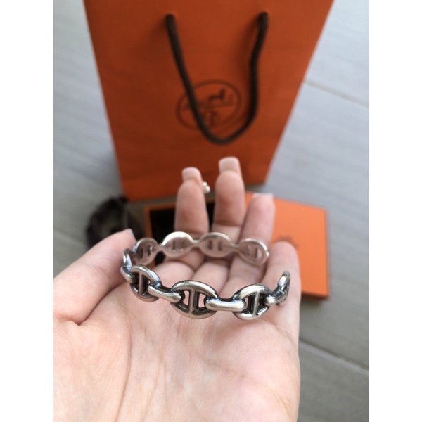 กำไล Hermes แท้มือสอง Chaine D’ Ancre Bracelet Silver ไซส์ St