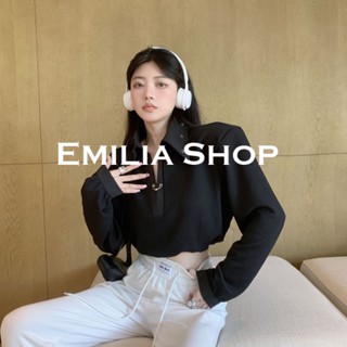 EMILIA SHOP  เสื้อครอป เสื้อ เสื้อผ้าแฟชั่นผู้หญิง เข้ารูป เซ็กซี่ สไตล์เกาหลี สําหรับผู้หญิง 2022 ใหม่  สวยงาม Stylish fashion Korean Style ES220363 36Z230909