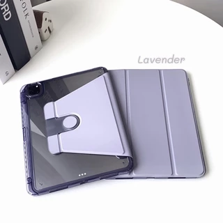เคสหลังใสคริสตัลหมุนได้ 360° For Air11"13"M2-M4, Air4/5 ชาร์จปากกาในช่องใส่ปากกาได้เลย Pro11, Pro12.9 Gen11/10 (A16)