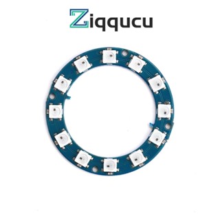 Ziqqucu 12-bit WS2812 5050 RGB 5V แผงไฟวงกลม แบบเต็มสี โมดูลแผงไฟ LED RGB สําหรับตกแต่ง LED