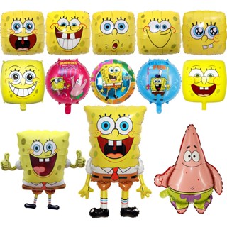 มาใหม่ ลูกโป่งอลูมิเนียม ลายการ์ตูน SpongeBob สําหรับตกแต่งปาร์ตี้วันเกิดเด็ก